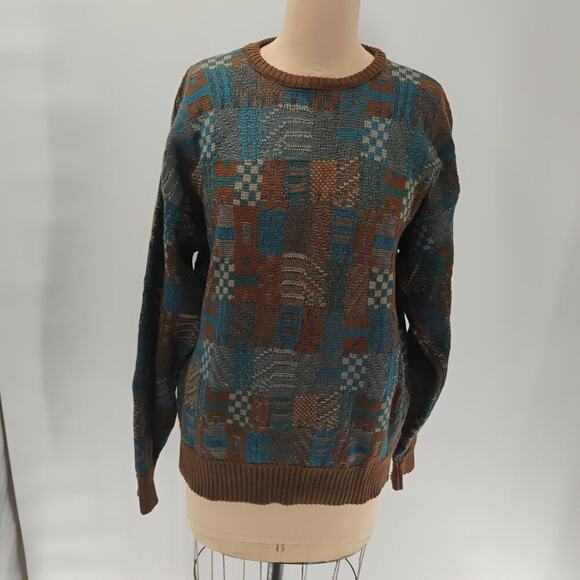 Vintage Pendleton Sweater Mens Men's Virgin Wool 90s Aztec Southwestern - Picture 1 of 12